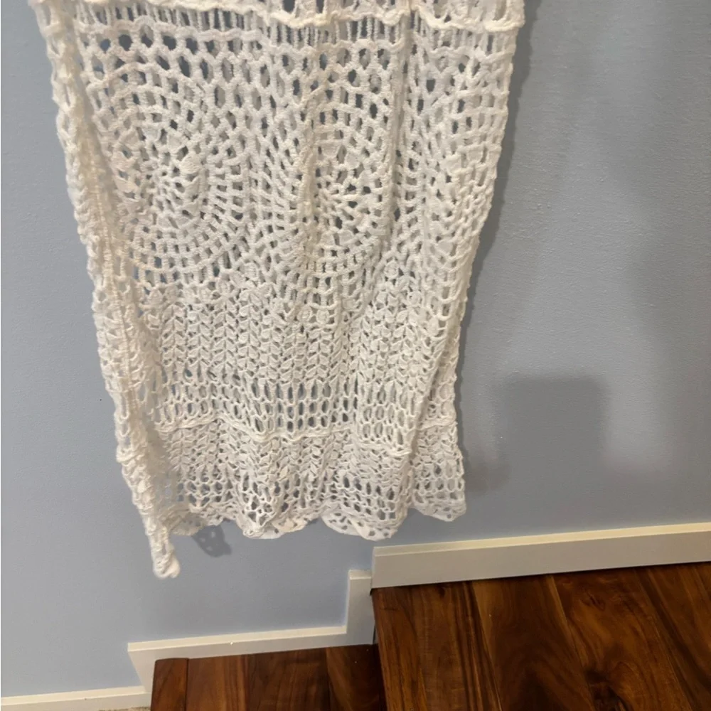 Vici Cream Long Sleeve Crochet Dress - Picture 5 of 5